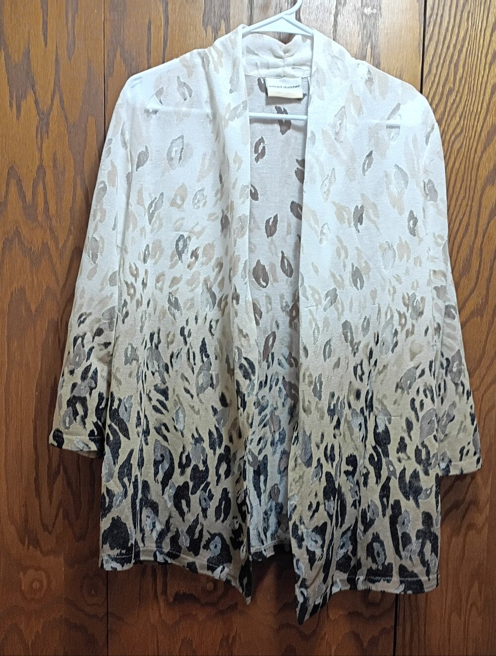 Alfred Dunner Light Animal-Print Open-Front Women's Sweater Cardigan -